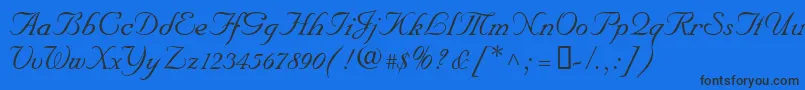 NupalscriptdbItalic Font – Black Fonts on Blue Background