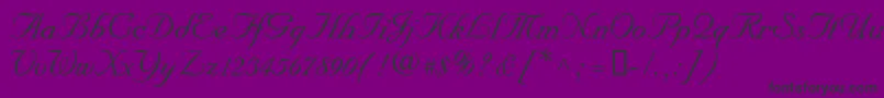 NupalscriptdbItalic Font – Black Fonts on Purple Background