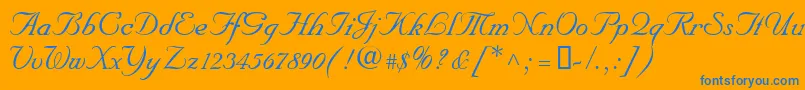 NupalscriptdbItalic Font – Blue Fonts on Orange Background