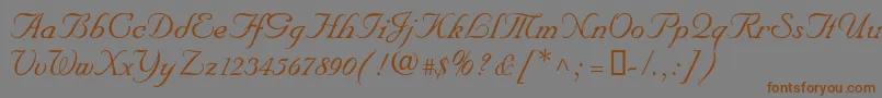 NupalscriptdbItalic Font – Brown Fonts on Gray Background