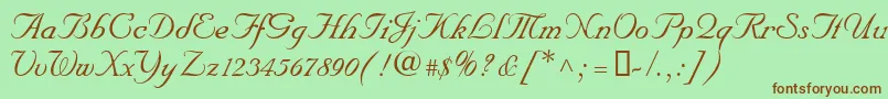NupalscriptdbItalic Font – Brown Fonts on Green Background