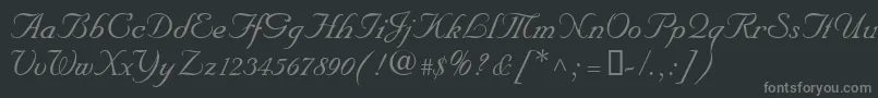 NupalscriptdbItalic Font – Gray Fonts on Black Background