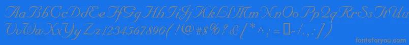 NupalscriptdbItalic Font – Gray Fonts on Blue Background