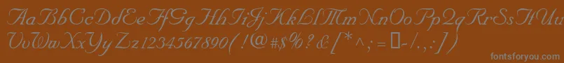 NupalscriptdbItalic Font – Gray Fonts on Brown Background