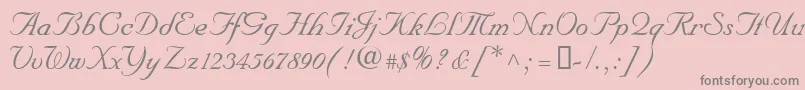 NupalscriptdbItalic-Schriftart – Graue Schriften auf rosa Hintergrund