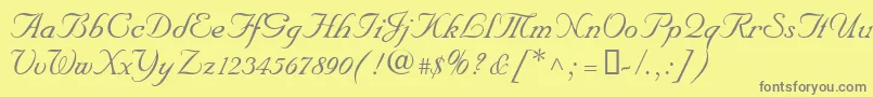NupalscriptdbItalic Font – Gray Fonts on Yellow Background