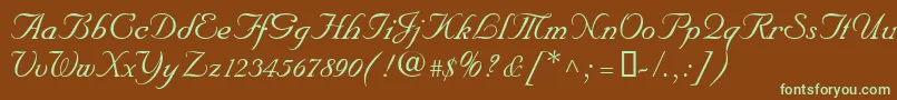 NupalscriptdbItalic Font – Green Fonts on Brown Background