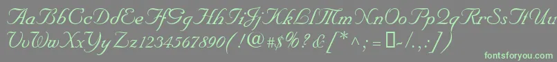 NupalscriptdbItalic Font – Green Fonts on Gray Background