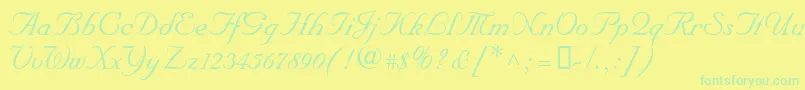 NupalscriptdbItalic Font – Green Fonts on Yellow Background