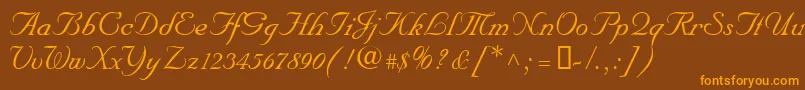 NupalscriptdbItalic Font – Orange Fonts on Brown Background