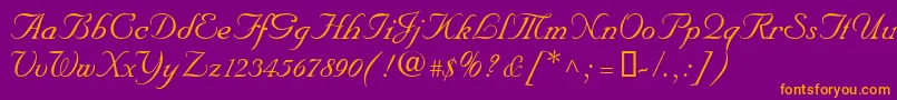 NupalscriptdbItalic Font – Orange Fonts on Purple Background