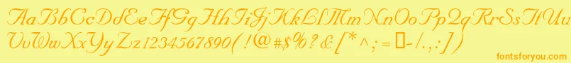 NupalscriptdbItalic Font – Orange Fonts on Yellow Background