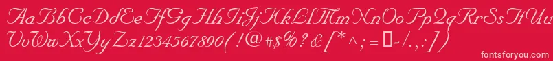 NupalscriptdbItalic Font – Pink Fonts on Red Background