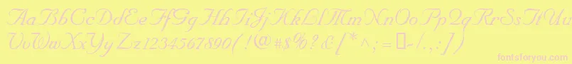 NupalscriptdbItalic Font – Pink Fonts on Yellow Background