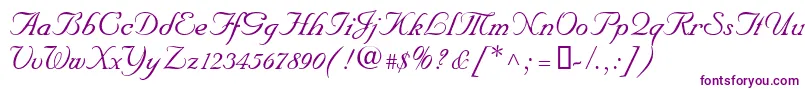 Шрифт NupalscriptdbItalic – фиолетовые шрифты на белом фоне