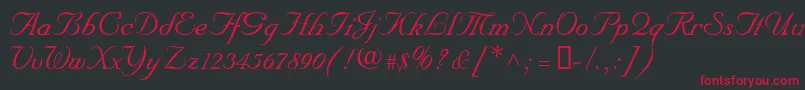 NupalscriptdbItalic Font – Red Fonts on Black Background