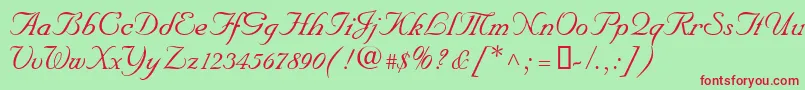 NupalscriptdbItalic Font – Red Fonts on Green Background