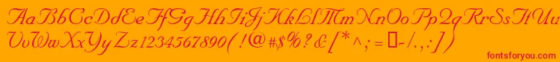 NupalscriptdbItalic Font – Red Fonts on Orange Background