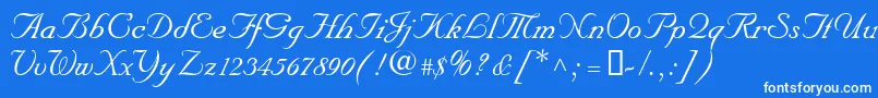 NupalscriptdbItalic Font – White Fonts on Blue Background