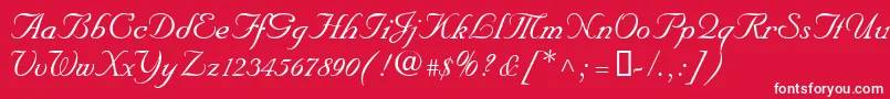 NupalscriptdbItalic Font – White Fonts on Red Background