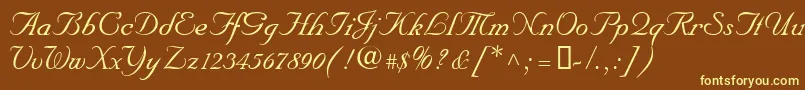 NupalscriptdbItalic Font – Yellow Fonts on Brown Background