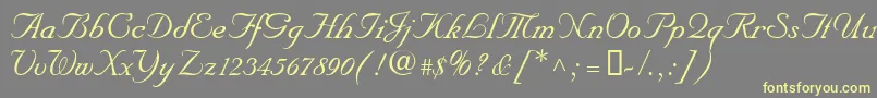 NupalscriptdbItalic Font – Yellow Fonts on Gray Background