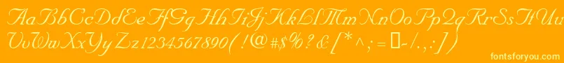 NupalscriptdbItalic Font – Yellow Fonts on Orange Background