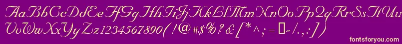 NupalscriptdbItalic Font – Yellow Fonts on Purple Background