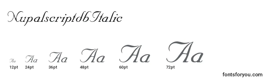 Размеры шрифта NupalscriptdbItalic