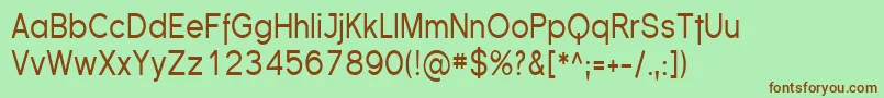 FlorencesansCond Font – Brown Fonts on Green Background