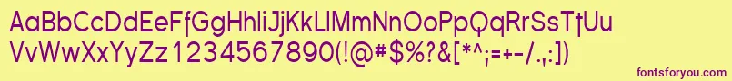 FlorencesansCond Font – Purple Fonts on Yellow Background