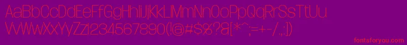 Czcionka DueraNormthinPersonal – czerwone czcionki na fioletowym tle