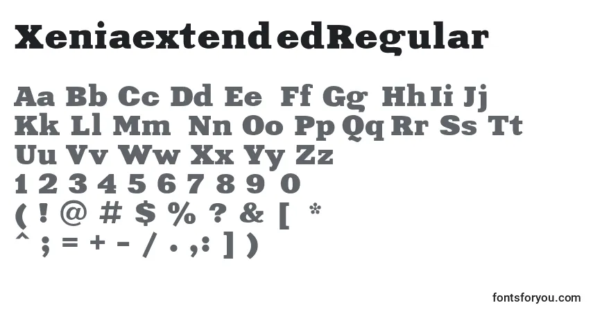 Schriftart XeniaextendedRegular – Alphabet, Zahlen, spezielle Symbole