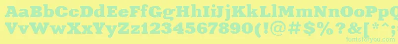 XeniaextendedRegular Font – Green Fonts on Yellow Background