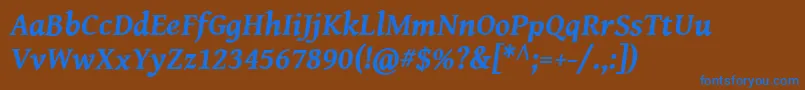 GentiumBookBasicBoldItalic Font – Blue Fonts on Brown Background