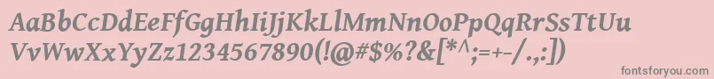 GentiumBookBasicBoldItalic Font – Gray Fonts on Pink Background