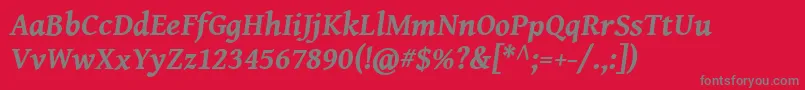GentiumBookBasicBoldItalic Font – Gray Fonts on Red Background