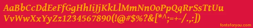 GentiumBookBasicBoldItalic Font – Orange Fonts on Red Background