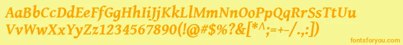 GentiumBookBasicBoldItalic Font – Orange Fonts on Yellow Background