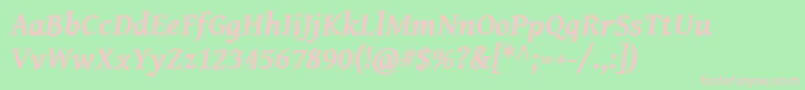 GentiumBookBasicBoldItalic Font – Pink Fonts on Green Background