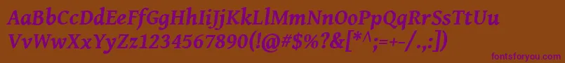 GentiumBookBasicBoldItalic Font – Purple Fonts on Brown Background