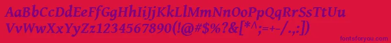 GentiumBookBasicBoldItalic Font – Purple Fonts on Red Background