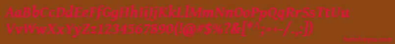GentiumBookBasicBoldItalic Font – Red Fonts on Brown Background