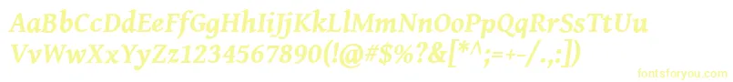 GentiumBookBasicBoldItalic Font – Yellow Fonts on White Background