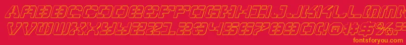 Vypersi-Schriftart – Orangefarbene Schriften auf rotem Hintergrund