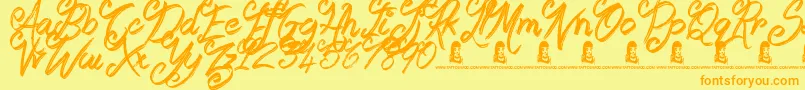 Booday Font – Orange Fonts on Yellow Background