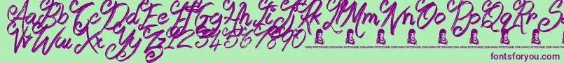 Booday Font – Purple Fonts on Green Background