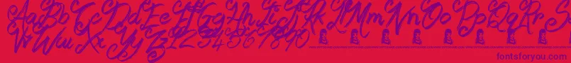 Booday Font – Purple Fonts on Red Background