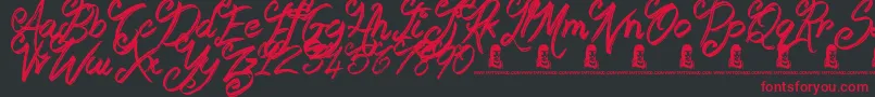 Booday Font – Red Fonts on Black Background