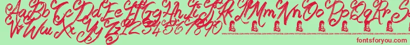 Booday Font – Red Fonts on Green Background